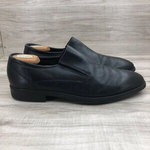 Ecco Loafers Mens EU 45 Black Leather Slip On Shoes